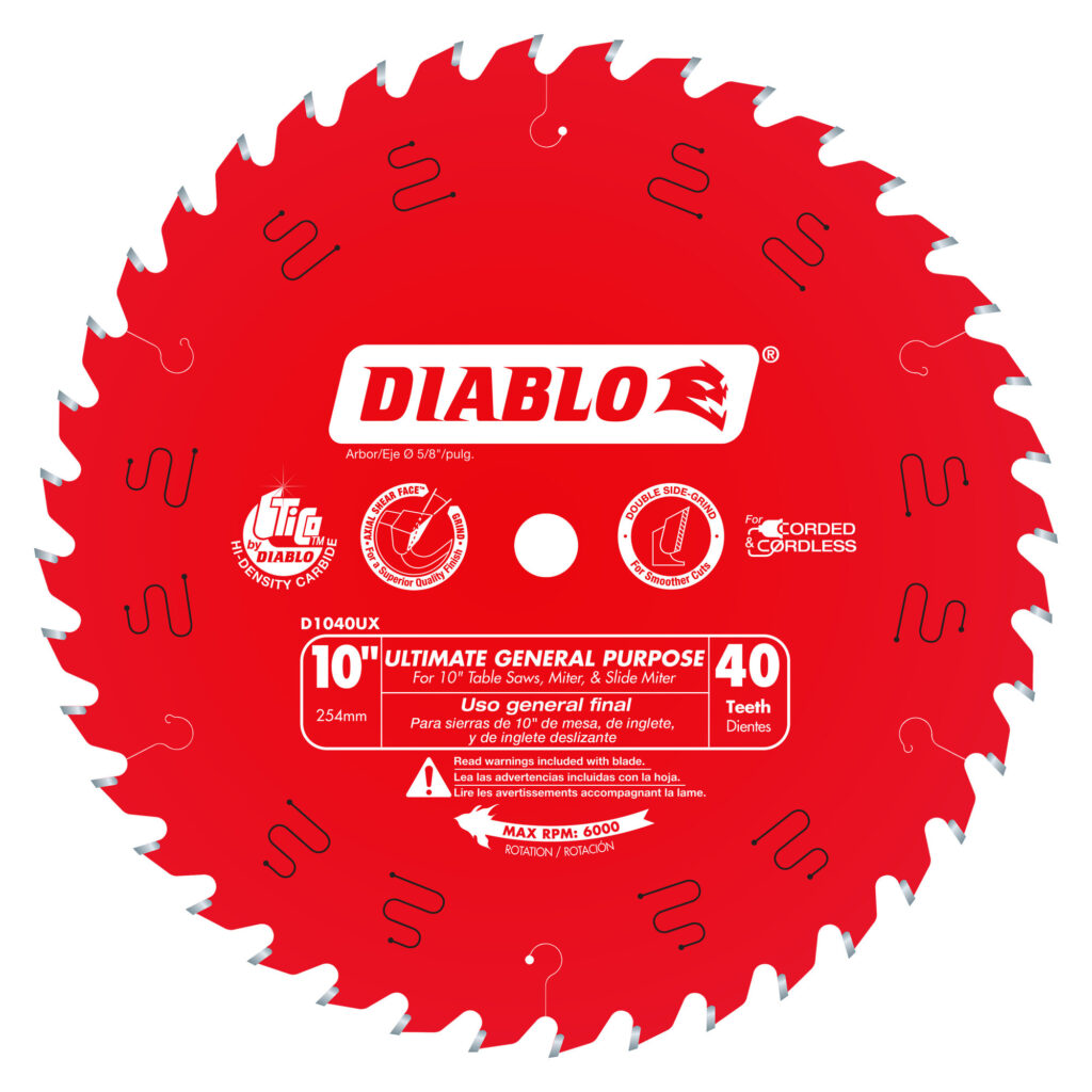 Diablo D0740X Multi-Purpose Finishing Saw Blade - 40-Tooth Carbide With Titanium, Ideal For Wood, Plywood, Decking & Fencing