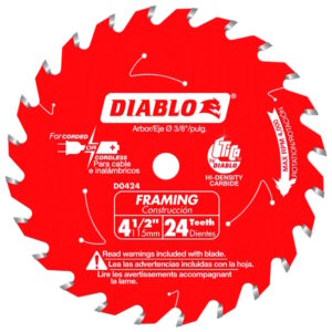 Diablo Framing Saw Blade for Wood 24-Teeth 4-1/2"
