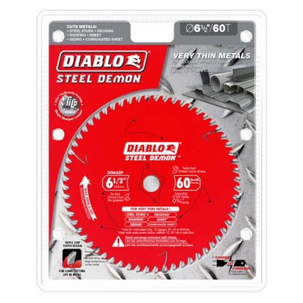 Diablo Steel Demon™ Saw Blade for Very Thin Mild Steels 60-Teeth 6-1/2" - Image 2